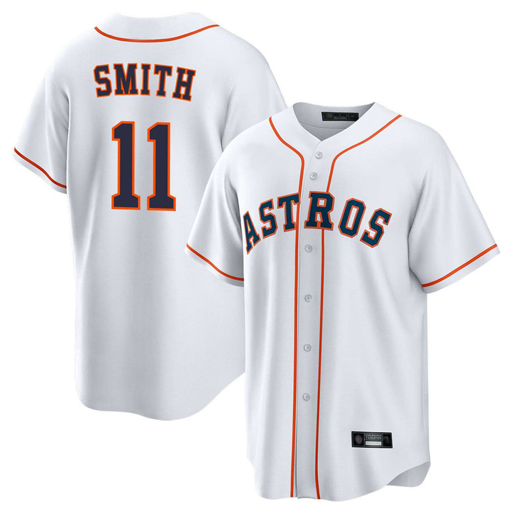 Punc H.Astros #11 Cam Smith Player White Home Game Stitched Jerseys