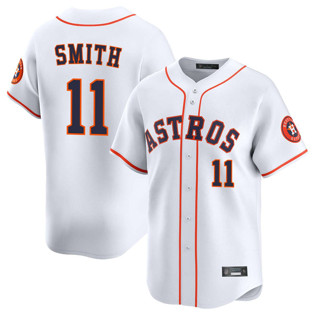 Punc H.Astros #11 Cam Smith Player White Home Limited Stitched Jerseys