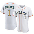 Punc H.Astros #1 Carlos Correa Player Gold Collection Limited Elite Home Stitched Jerseys