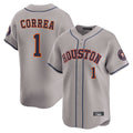 Punc H.Astros #1 Carlos Correa Player Gray Home Limited Stitched Jerseys