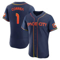 Punc H.Astros #1 Carlos Correa Player Navy City Connect Limited Elite Home Stitched Jerseys