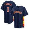 Punc H.Astros #1 Carlos Correa Player Navy Home Game Stitched Jerseys