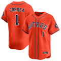 Punc H.Astros #1 Carlos Correa Player Orange Home Limited Stitched Jerseys