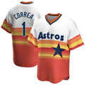 Punc H.Astros #1 Carlos Correa Player Rainbow Cooperstown Collection T-shirt Stitched Jerseys