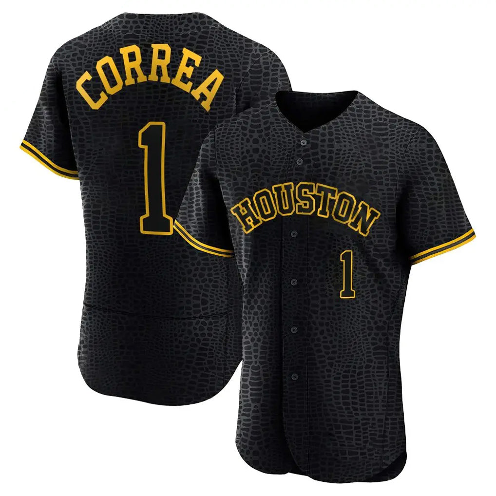 Punc H.Astros #1 Carlos Correa Player Snake Skin City Limited Elite Home Stitched Jerseys