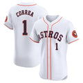 Punc H.Astros #1 Carlos Correa Player White Limited Elite Home Stitched Jerseys