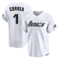 Punc H.Astros #1 Carlos Correa Player White Throwback Cooperstown Collection Limited Stitched Jerseys