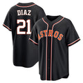 Punc H.Astros #21 Yainer Diaz Player Black Fashion Out Home Game Stitched Jerseys