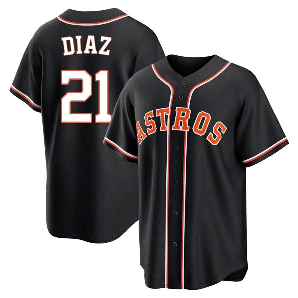 Punc H.Astros #21 Yainer Diaz Player Black Fashion Out Home Game Stitched Jerseys
