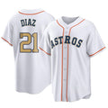 Punc H.Astros #21 Yainer Diaz Player Gold Collection Game Home Stitched Jerseys
