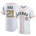 Punc H.Astros #21 Yainer Diaz Player Gold Collection Limited Elite Home Stitched Jerseys