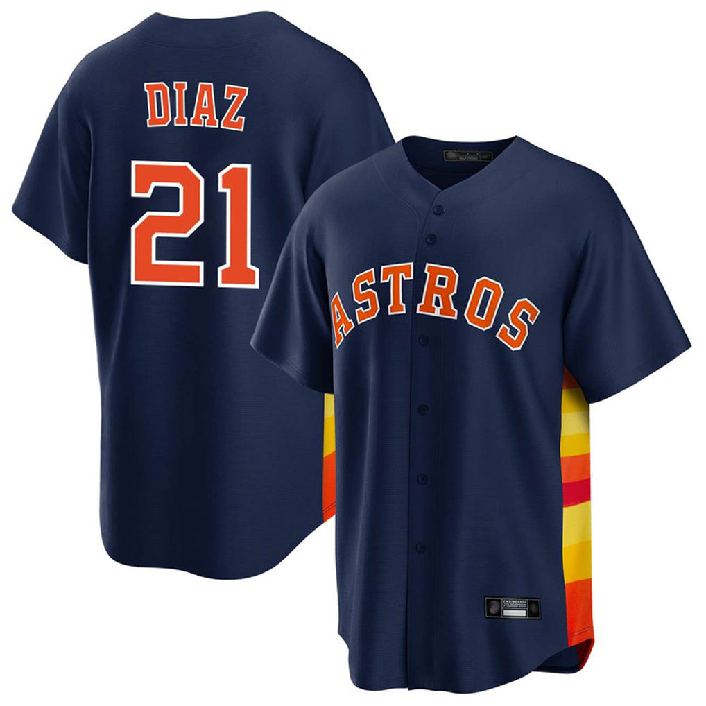 Punc H.Astros #21 Yainer Diaz Player Navy Home Game Stitched Jerseys