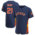 Punc H.Astros #21 Yainer Diaz Player Navy Home Limited Elite Stitched Jerseys