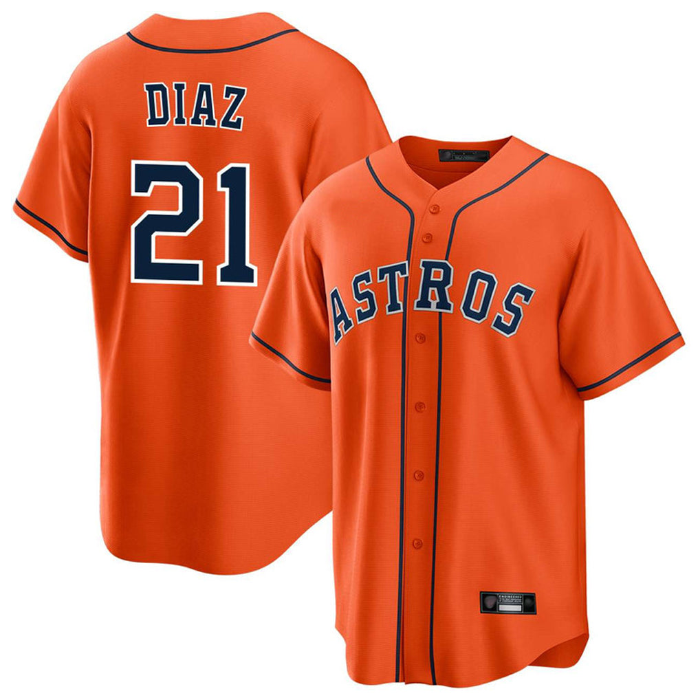 Punc H.Astros #21 Yainer Diaz Player Orange Home Game Stitched Jerseys