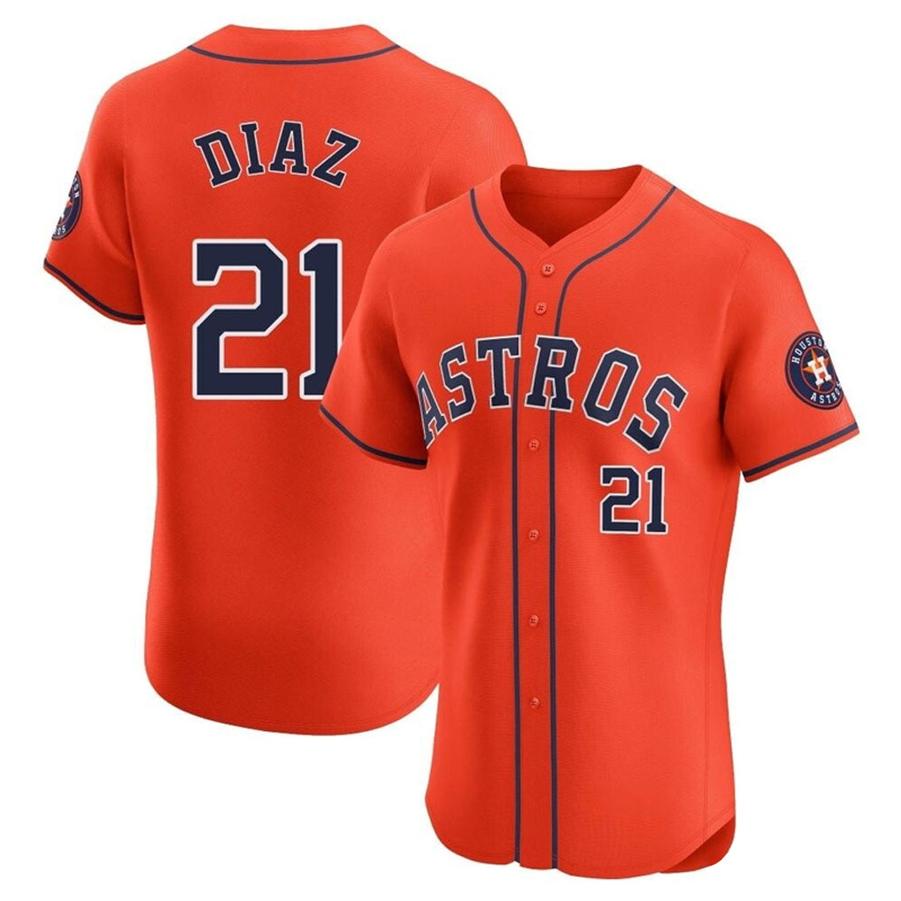 Punc H.Astros #21 Yainer Diaz Player Orange Home Limited Elite Stitched Jerseys