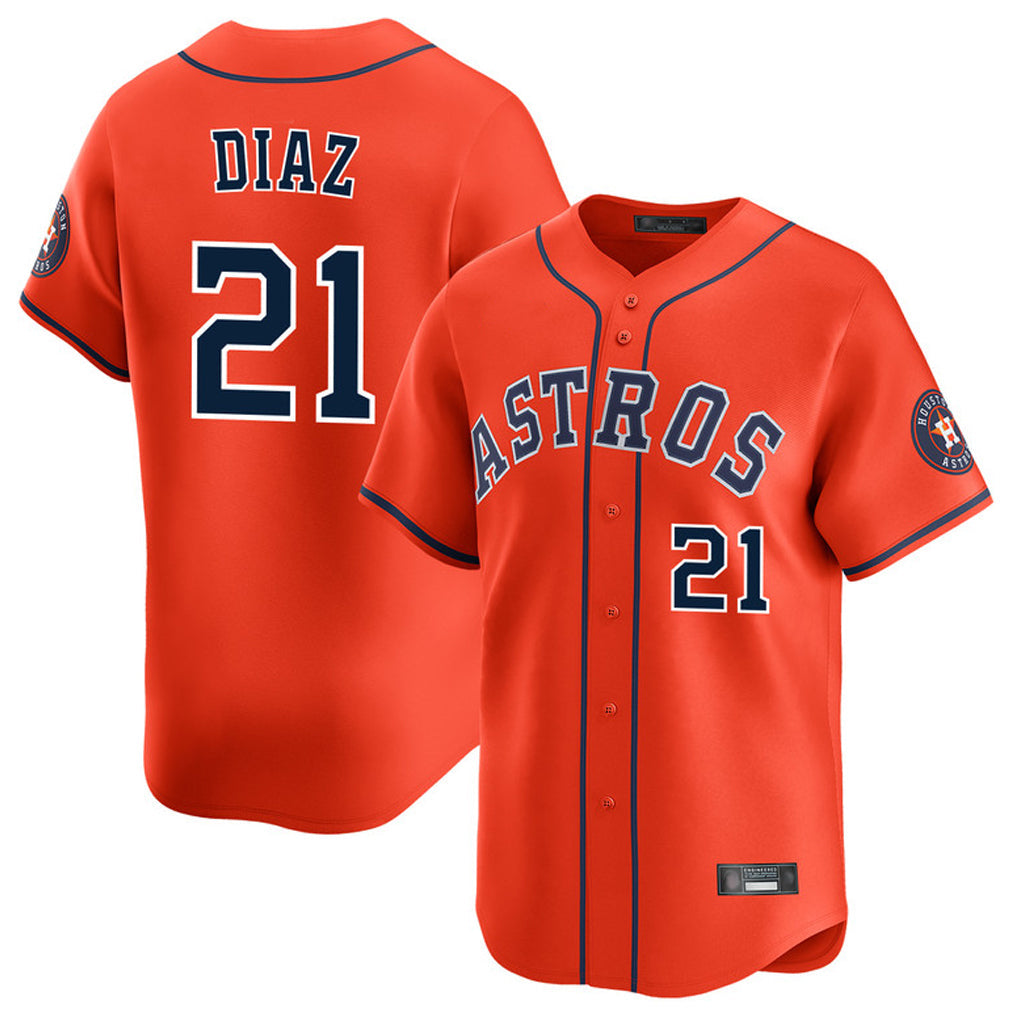 Punc H.Astros #21 Yainer Diaz Player Orange Home Limited Stitched Jerseys