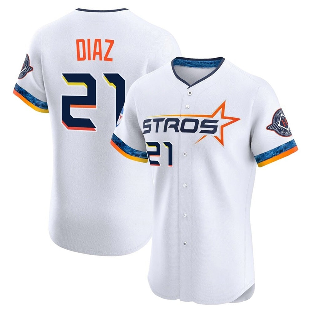 Punc H.Astros #21 Yainer Diaz Player White City Connect Limited Elite Home Stitched Jerseys