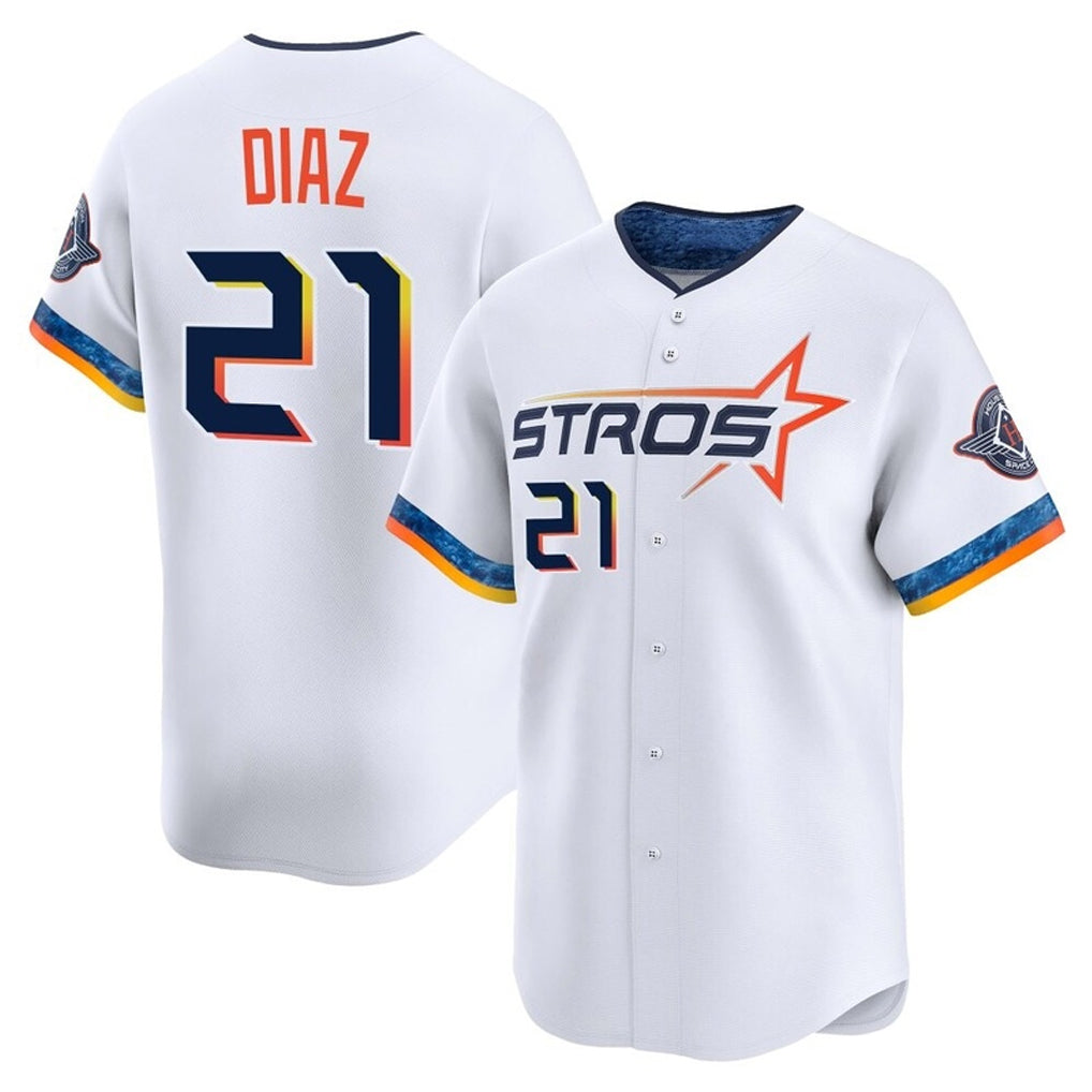 Punc H.Astros #21 Yainer Diaz Player White City Connect Limited Home Stitched Jerseys