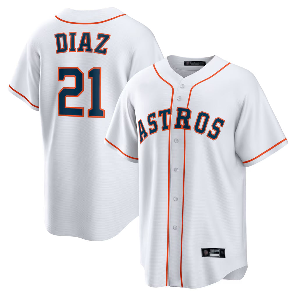 Punc H.Astros #21 Yainer Diaz Player White Home Game Stitched Jerseys