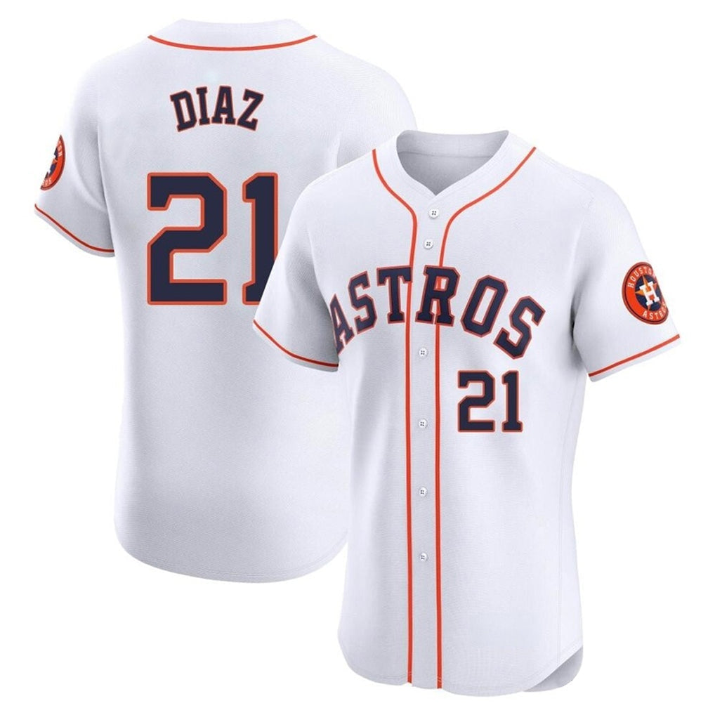 Punc H.Astros #21 Yainer Diaz Player White Limited Elite Home Stitched Jerseys