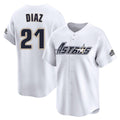 Punc H.Astros #21 Yainer Diaz Player White Throwback Cooperstown Collection Limited Stitched Jerseys