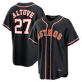 Punc H.Astros #27 Jose Altuve Player Black Fashion Out Home Game Stitched Jerseys