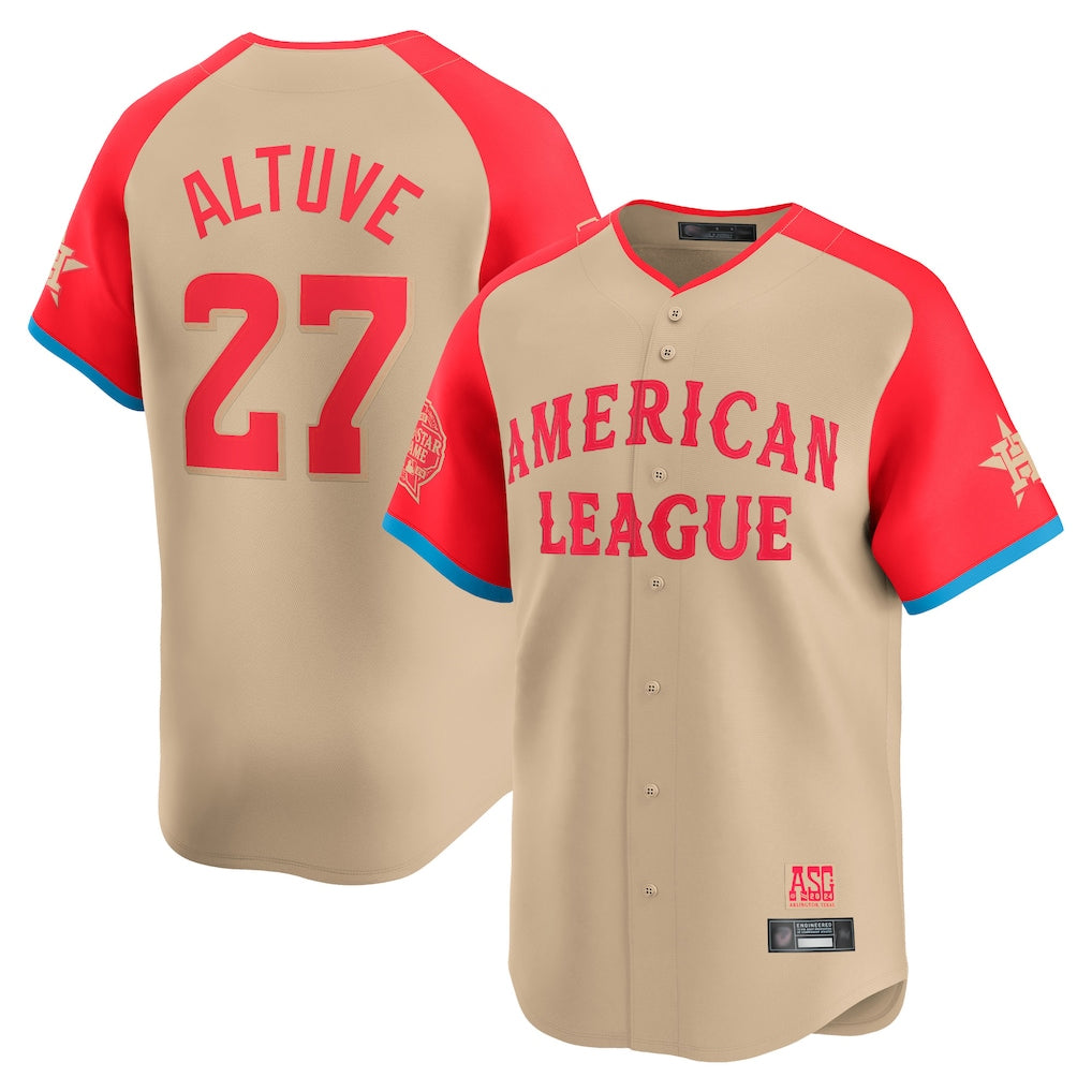 Punc H.Astros #27 Jose Altuve Player Cream American League All-Star Game Limited Stitched Jerseys