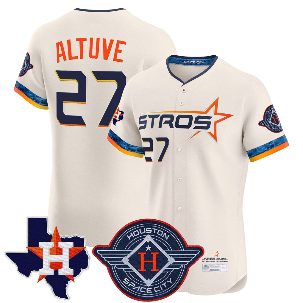 Punc H.Astros #27 Jose Altuve Player Cream City Connect Texas Patch Vapor Premier Limited Elite Home Stitched Jerseys