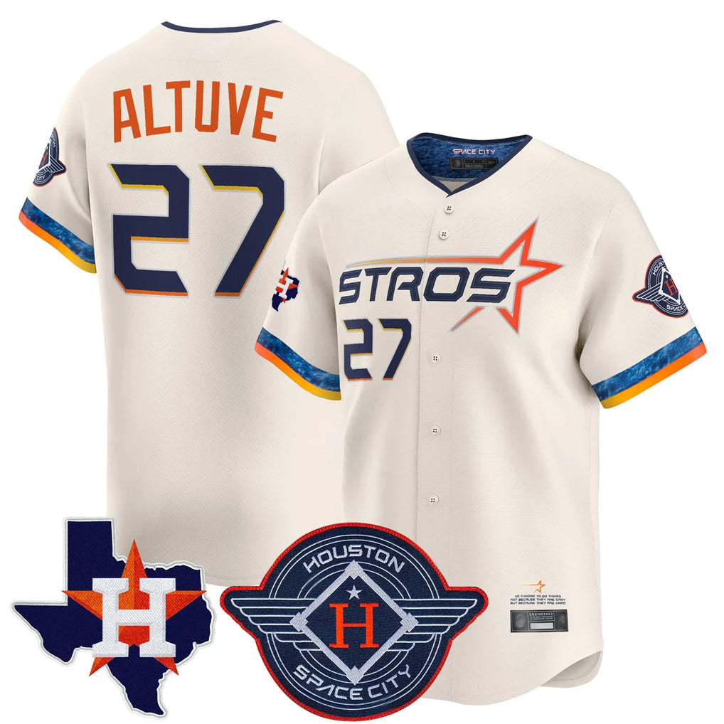 Punc H.Astros #27 Jose Altuve Player Cream City Connect Texas Patch Vapor Premier Limited Home Stitched Jerseys