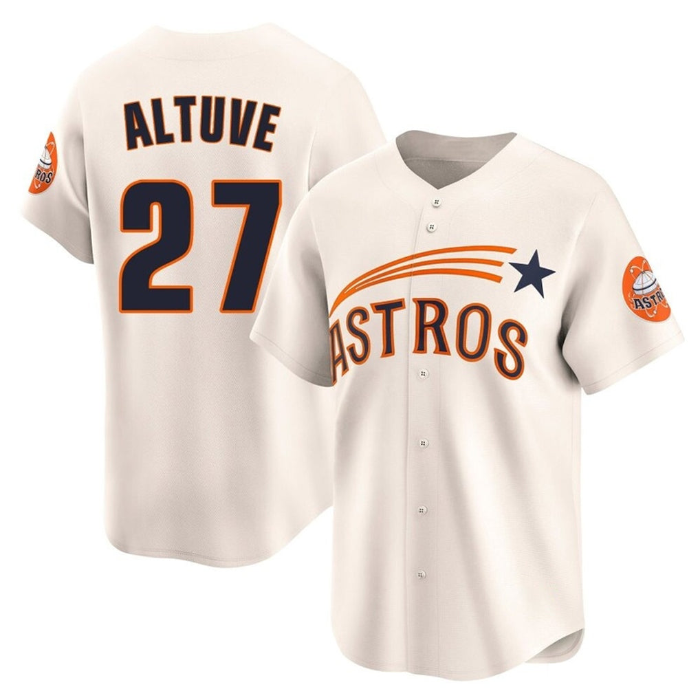 Punc H.Astros #27 Jose Altuve Player Cream Throwback Cooperstown Collection Limited Stitched Jerseys