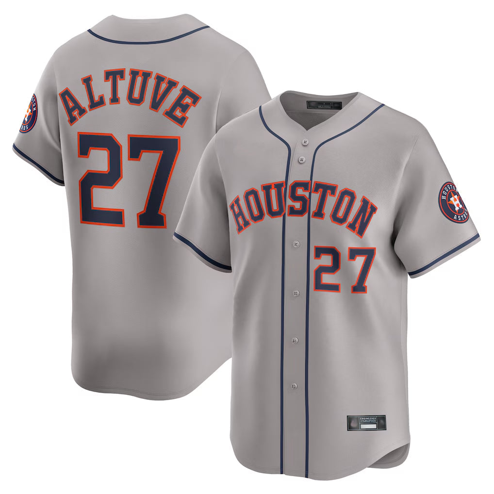Punc H.Astros #27 Jose Altuve Player Gray Home Limited Stitched Jerseys