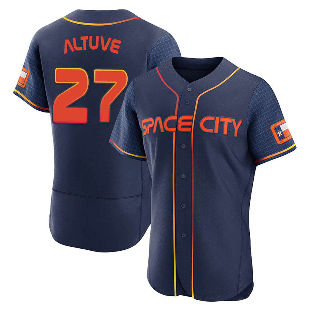 Punc H.Astros #27 Jose Altuve Player Navy City Connect Limited Elite Home Stitched Jerseys