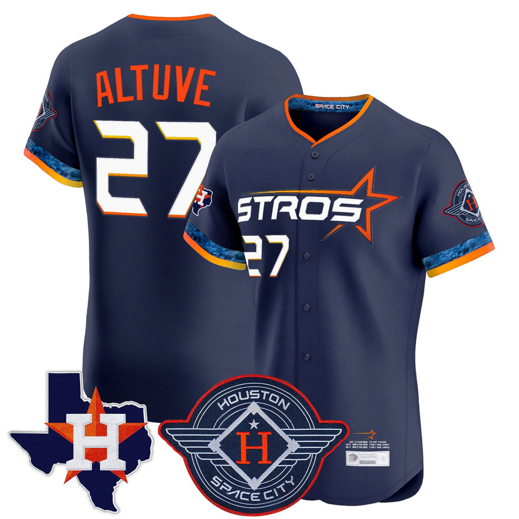 Punc H.Astros #27 Jose Altuve Player Navy City Connect Texas Patch Vapor Premier Limited Elite Home Stitched Jerseys