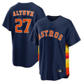 Punc H.Astros #27 Jose Altuve Player Navy Home Game Stitched Jerseys