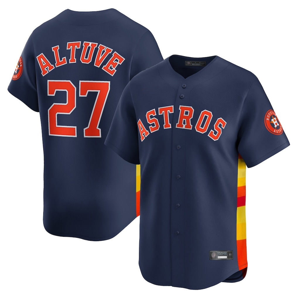 Punc H.Astros #27 Jose Altuve Player Navy Home Limited Stitched Jerseys