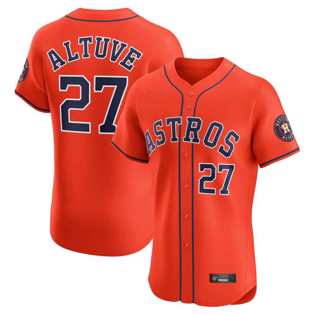 Punc H.Astros #27 Jose Altuve Player Orange Home Limited Elite Stitched Jerseys