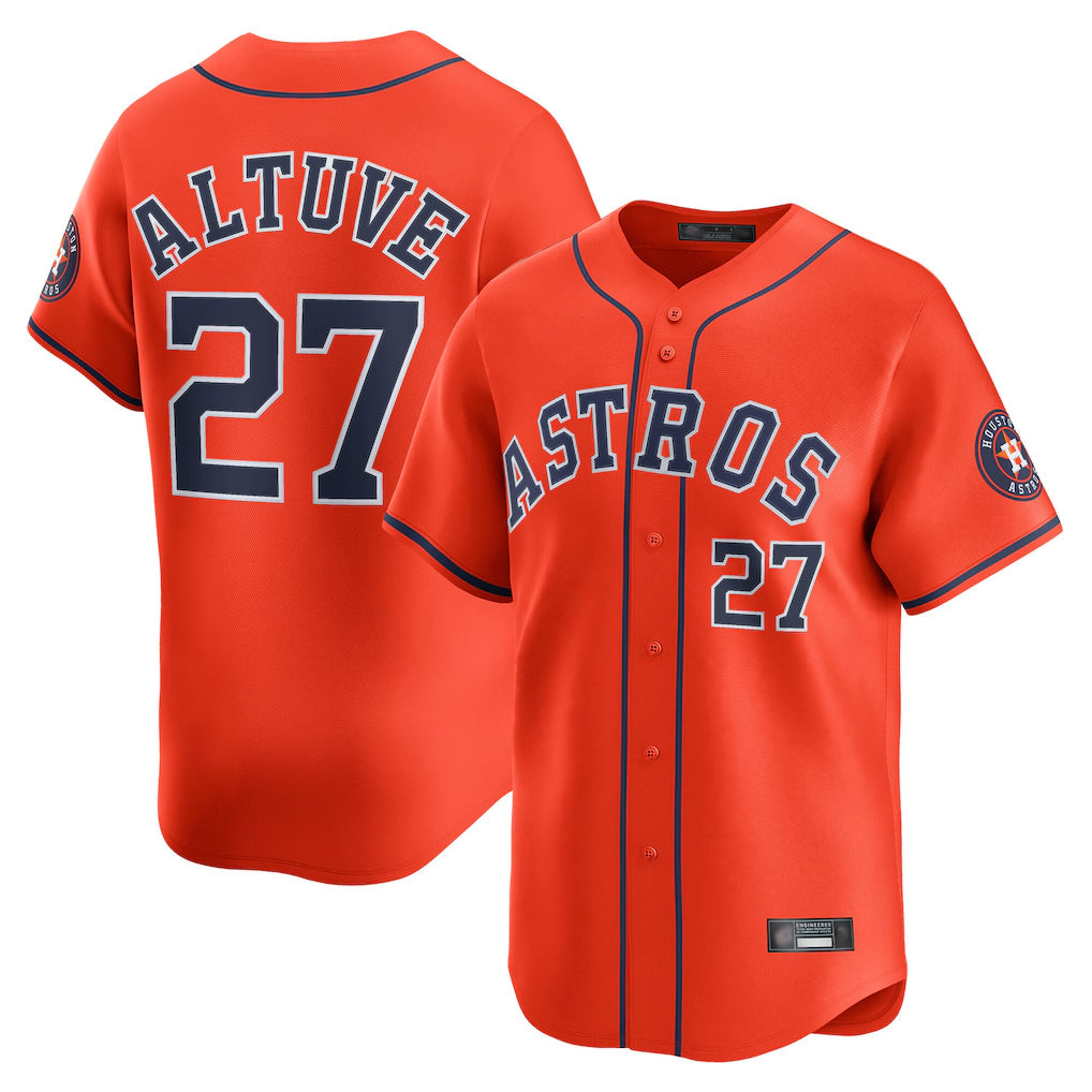 Punc H.Astros #27 Jose Altuve Player Orange Home Limited Stitched Jerseys