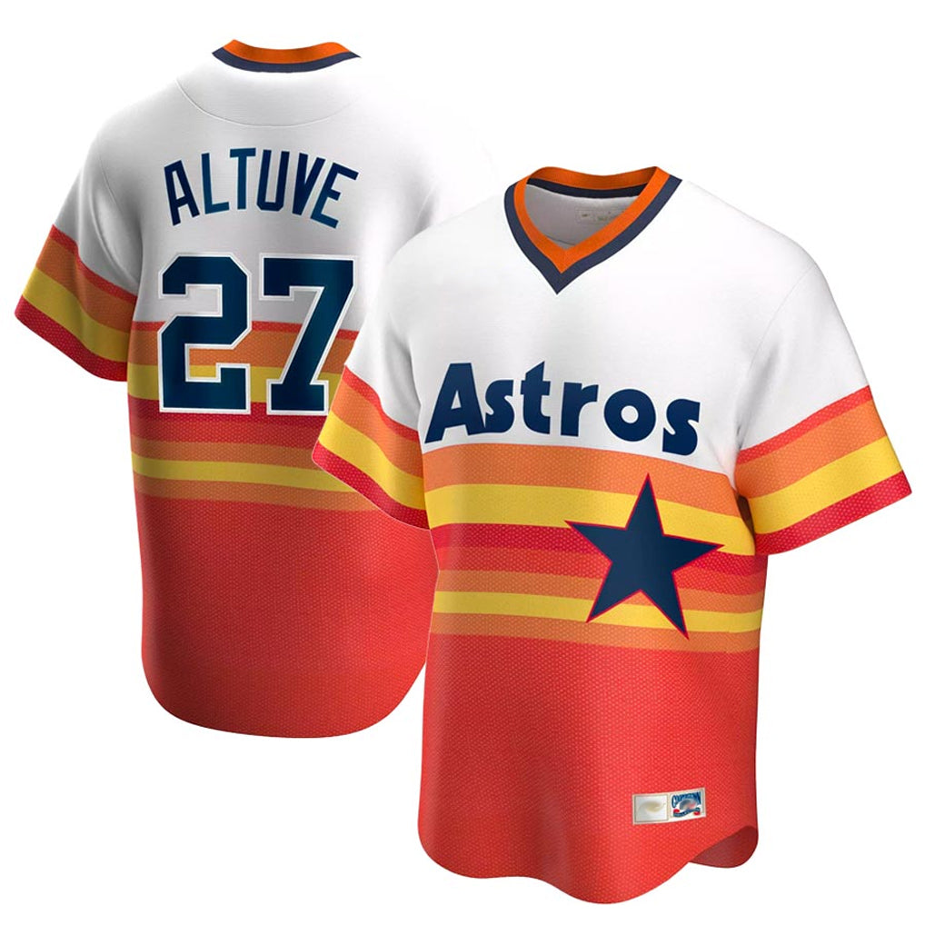 Punc H.Astros #27 Jose Altuve Player Rainbow Cooperstown Collection T-shirt Stitched Jerseys