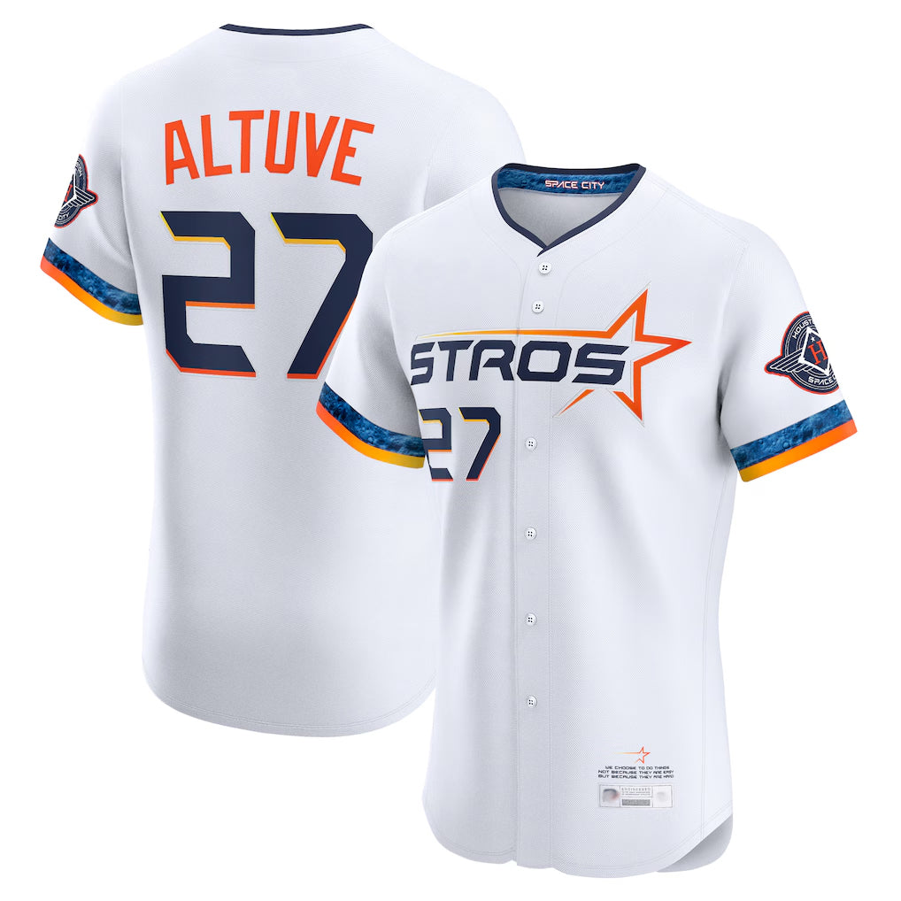 Punc H.Astros #27 Jose Altuve Player White City Connect Limited Elite Home Stitched Jerseys