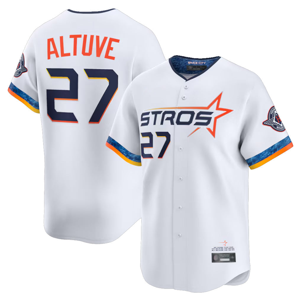 Punc H.Astros #27 Jose Altuve Player White City Connect Limited Home Stitched Jerseys