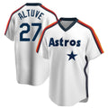 Punc H.Astros #27 Jose Altuve Player White Cooperstown Collection T-shirt Stitched Jerseys