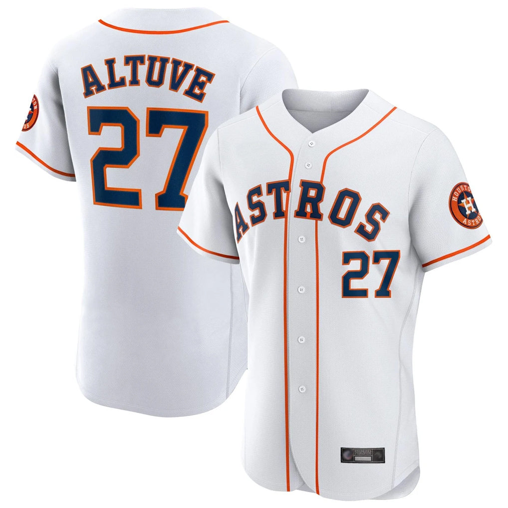 Punc H.Astros #27 Jose Altuve Player White Limited Elite Home Stitched Jerseys