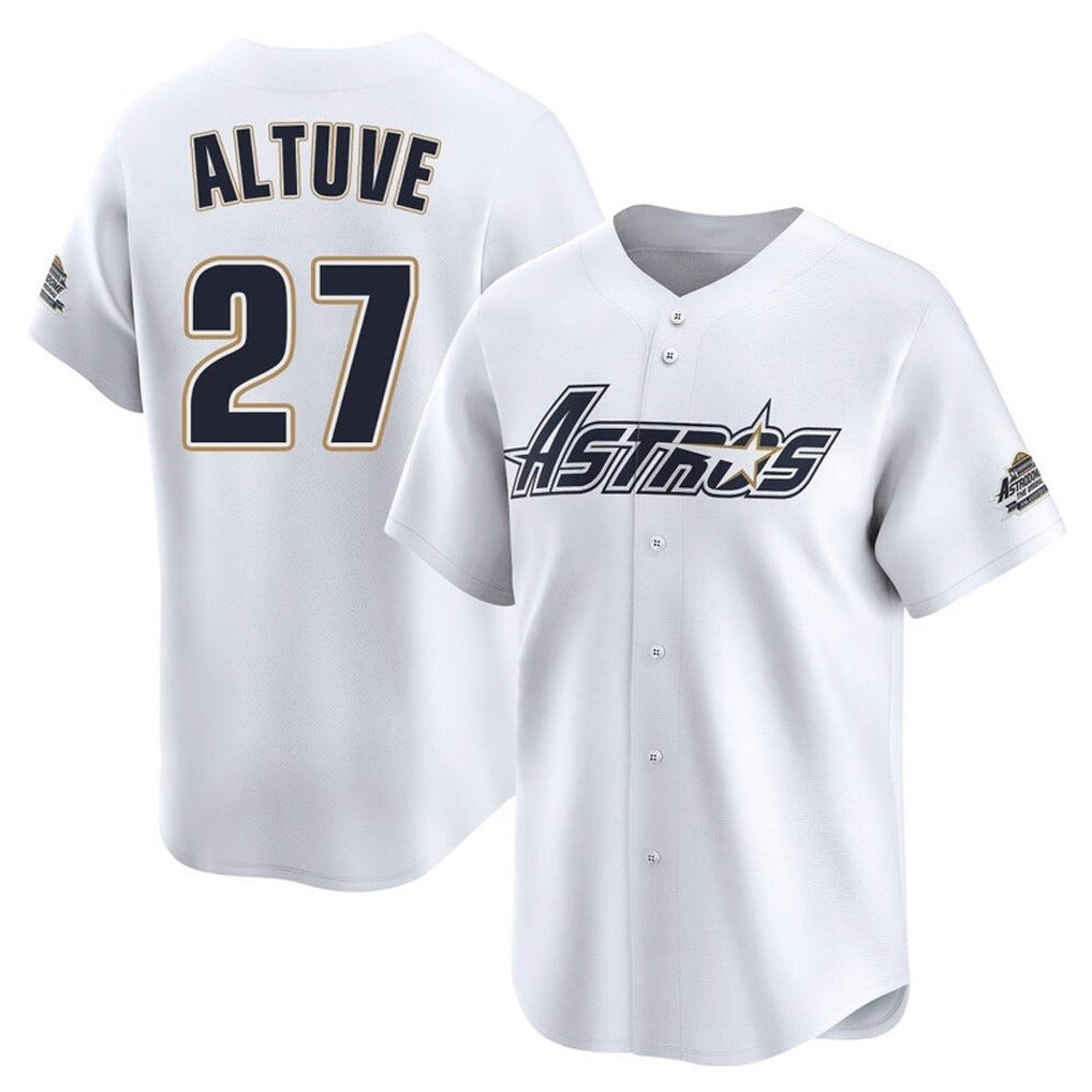 Punc H.Astros #27 Jose Altuve Player White Throwback Cooperstown Collection Limited Stitched Jerseys