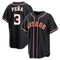 Punc H.Astros #3 Jeremy Pe?a Player Black Fashion Out Home Game Stitched Jerseys