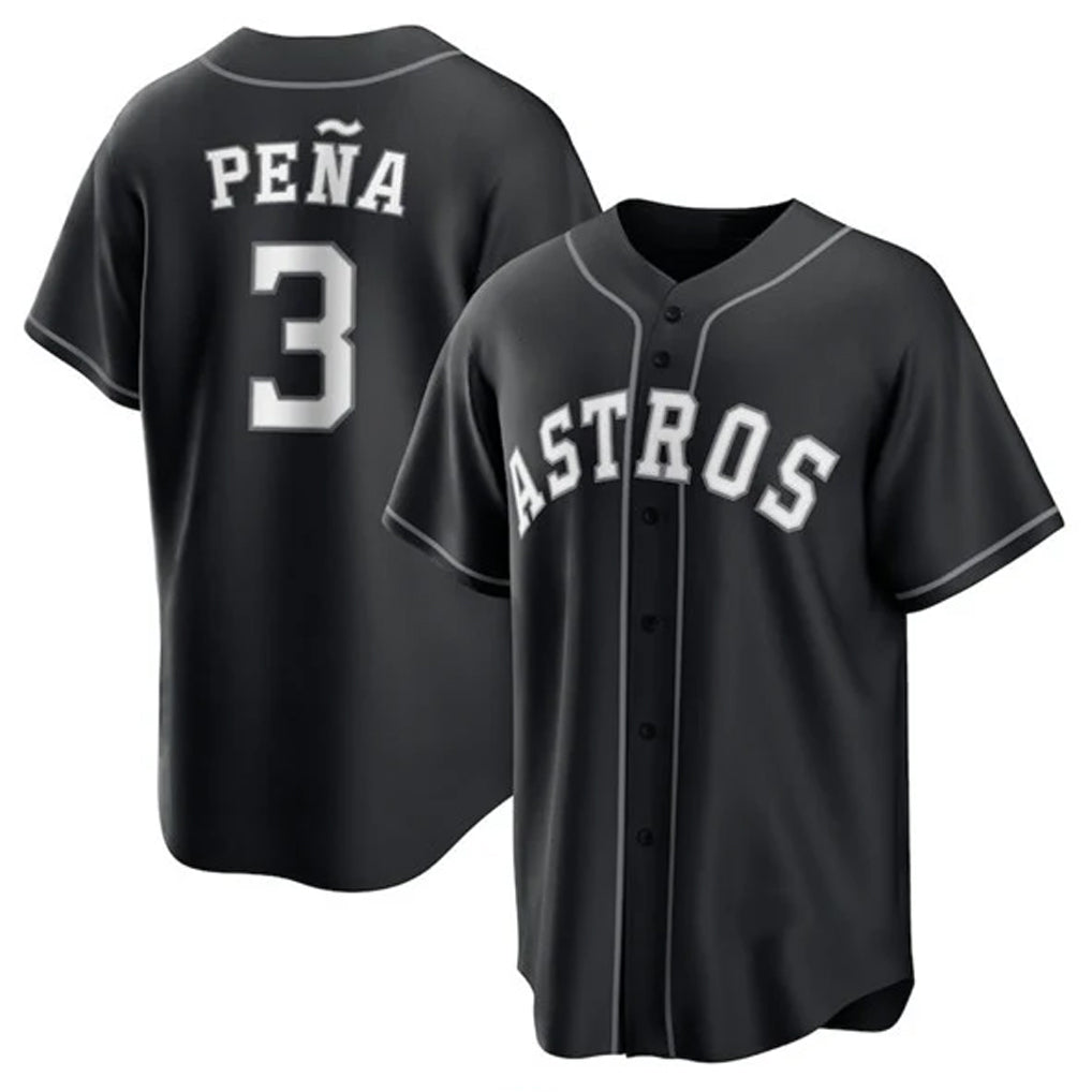 Punc H.Astros #3 Jeremy Pe?a Player Black Home Game Stitched Jerseys
