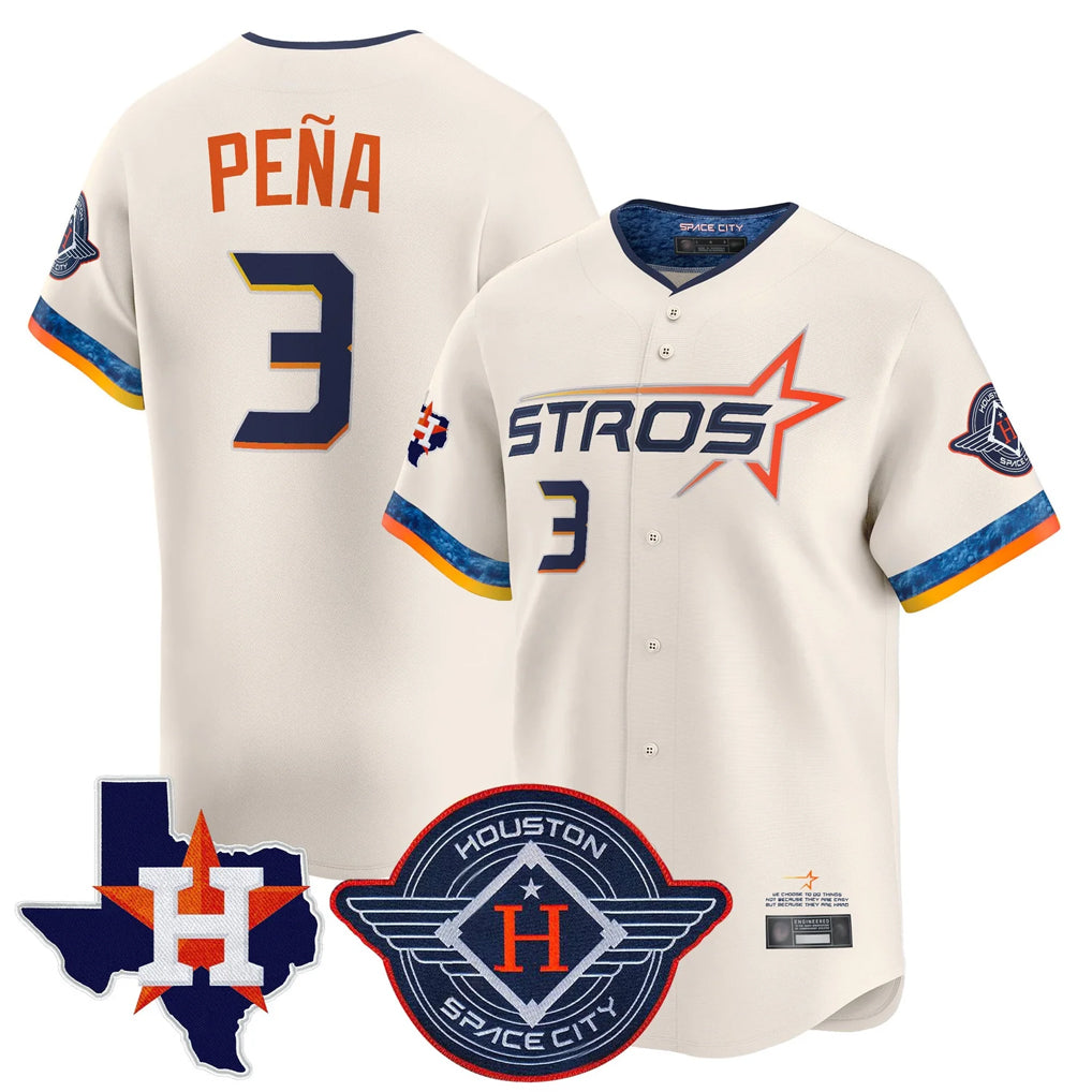 Punc H.Astros #3 Jeremy Pe?a Player Cream City Connect Texas Patch Vapor Premier Limited Home Stitched Jerseys