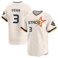 Punc H.Astros #3 Jeremy Pe?a Player Cream Limited Home Stitched Jerseys