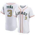 Punc H.Astros #3 Jeremy Pe?a Player Gold Collection Limited Elite Home Stitched Jerseys