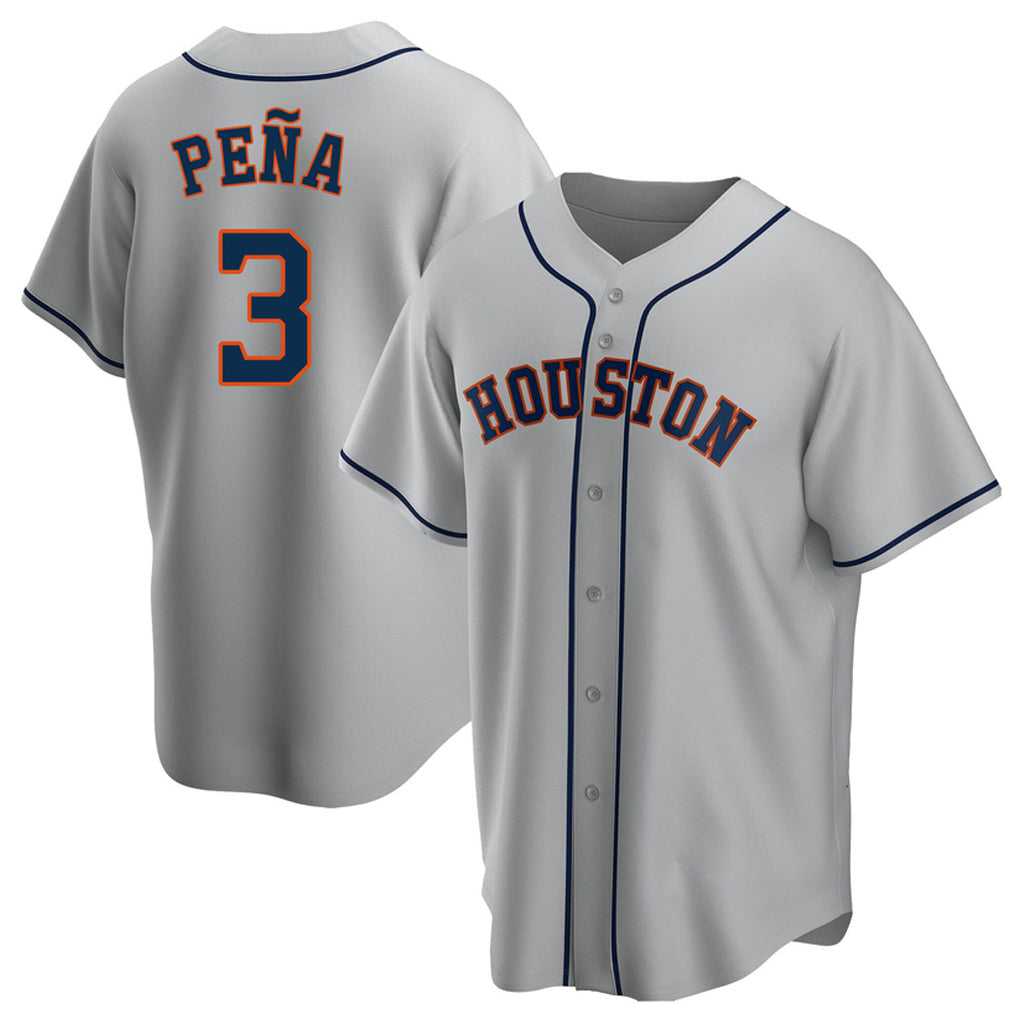 Punc H.Astros #3 Jeremy Pe?a Player Gray Home Game Stitched Jerseys