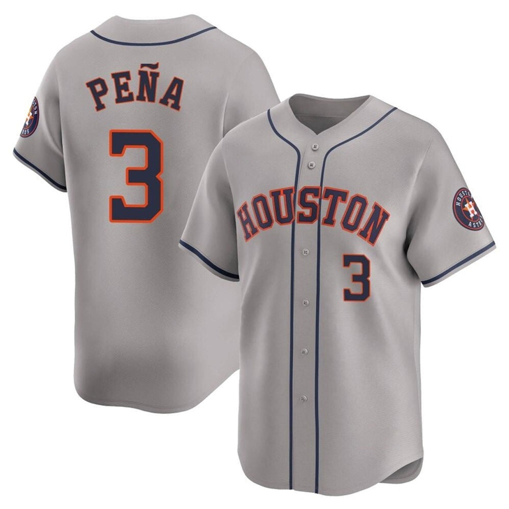 Punc H.Astros #3 Jeremy Pe?a Player Gray Home Limited Stitched Jerseys